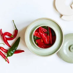 Sauerkraut Pots Handmade Stoneware Fermenting Crock in Green 2 litre New