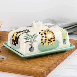 Hannah Turner Cat Butter Dish, 16x12.5cm Clearance