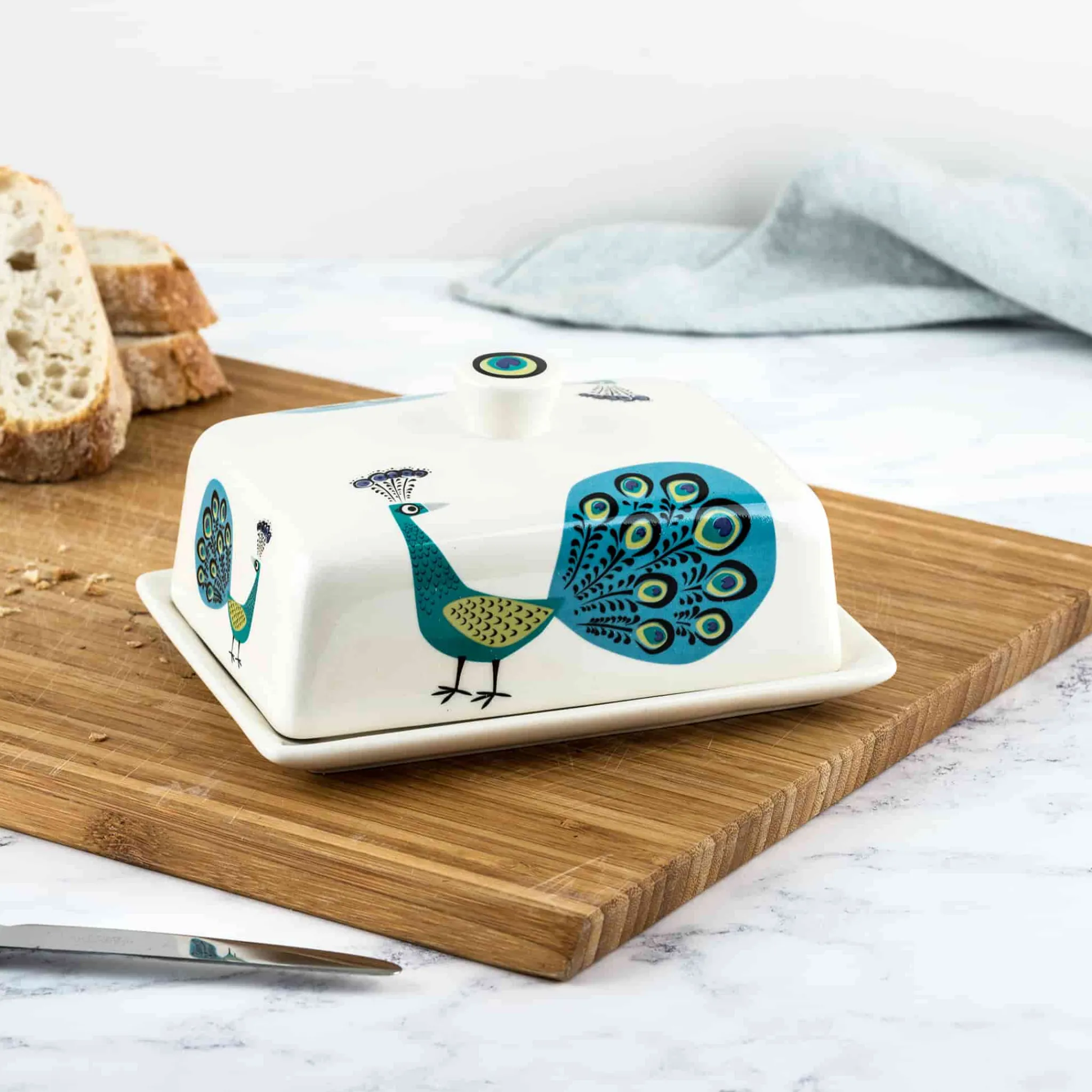 Hannah Turner Peacock Butter Dish, 16x8cm Online