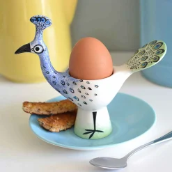 Hannah Turner Peacock Egg Cup, 14cm Outlet