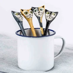 Hannah Turner Set of 4 Cat Spoons, 13cm Outlet