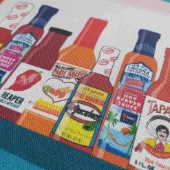 Emmmakes Hot Sauce Cabinet Tea Towel