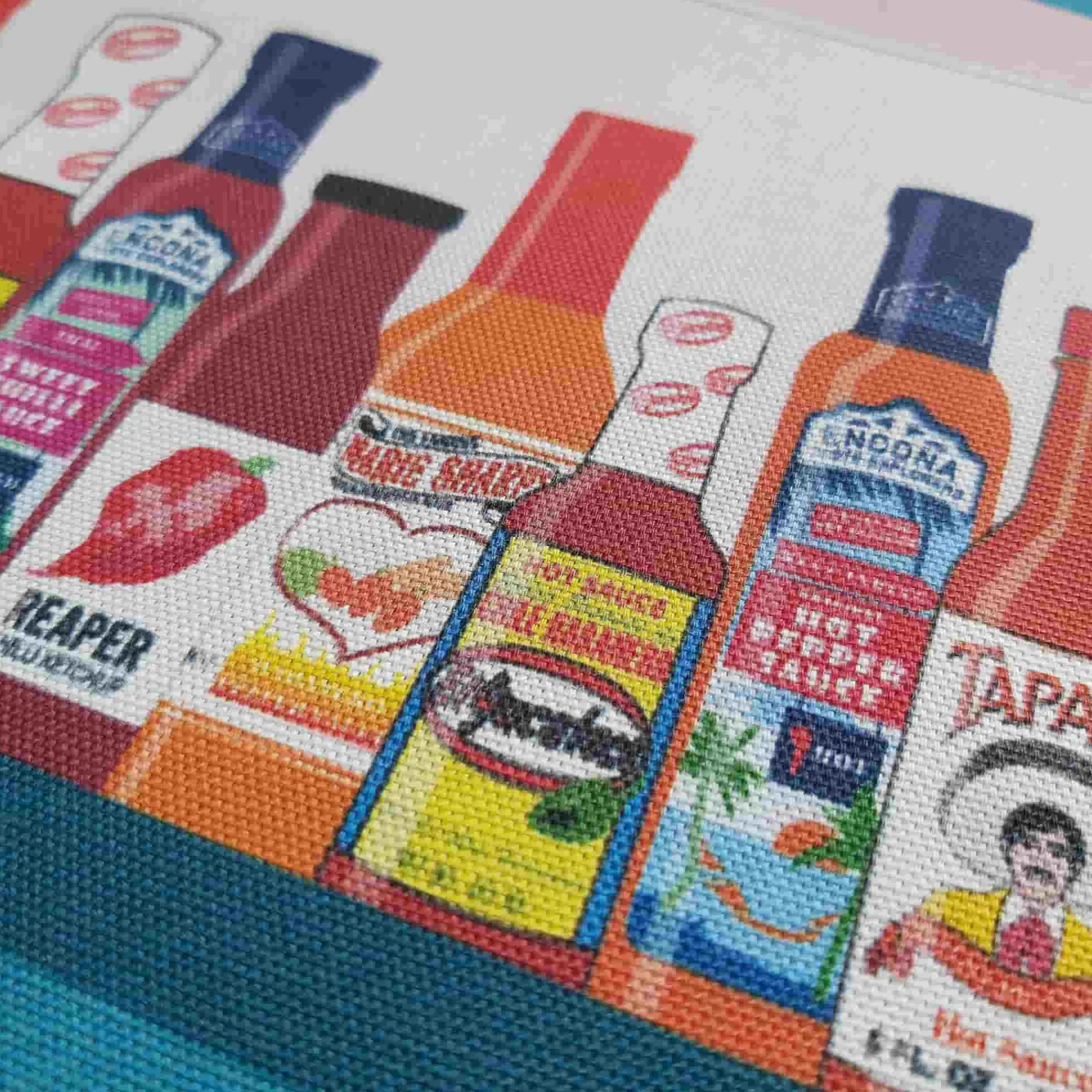 Emmmakes Hot Sauce Cabinet Tea Towel