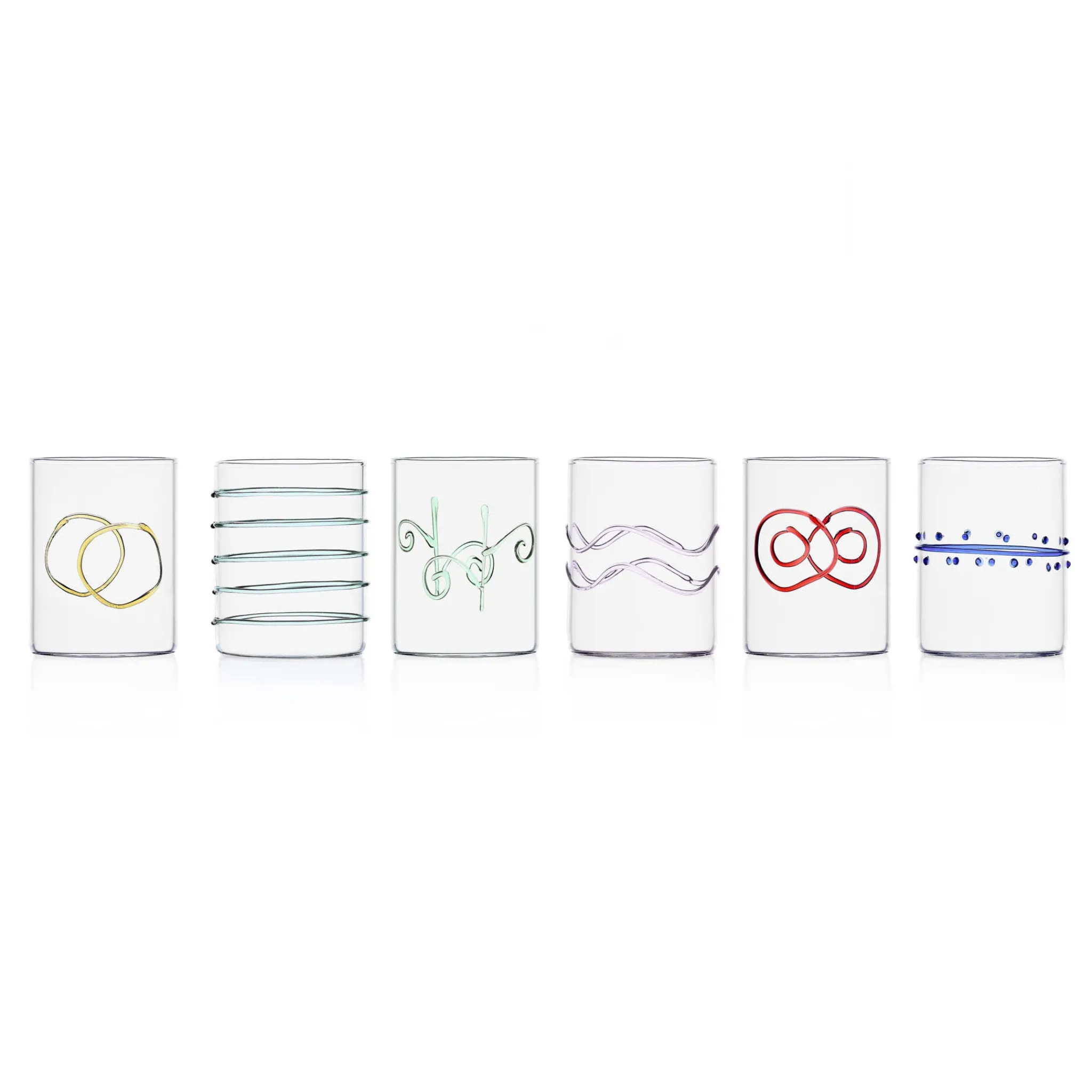 Ichendorf Milano Set of 6 Assorted Water Tumblers, Assorted Colours
