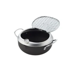 Gogi Japanese Tempura Frying Pot with Temperature Probe & Drip Rack