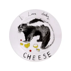 Jimbob Art I Love Stinky Cheese Side Plate, 20cm Clearance