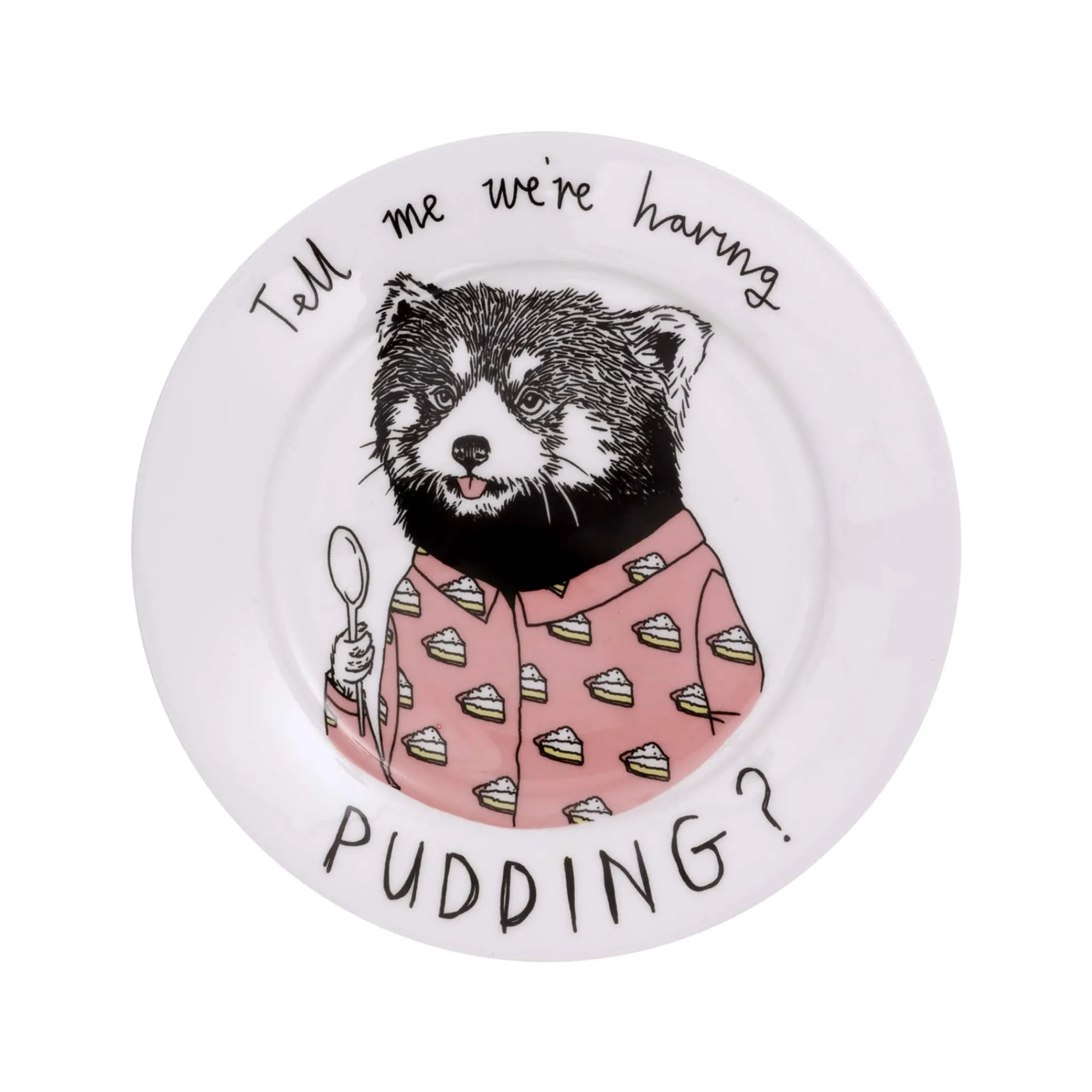Jimbob Art Tell Me We're Having Pudding Side Plate, 20cm New