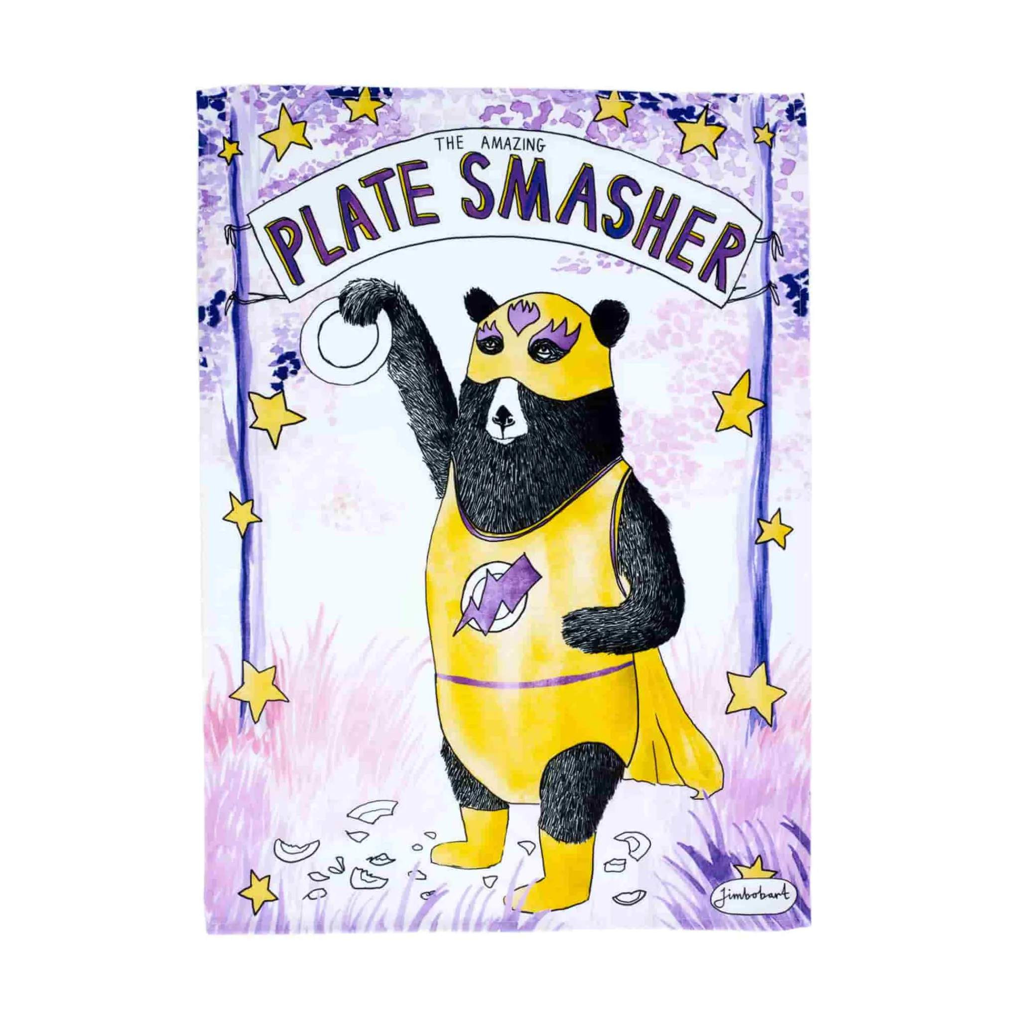 Jimbob Art The Amazing Plate Smasher Tea Towel Discount