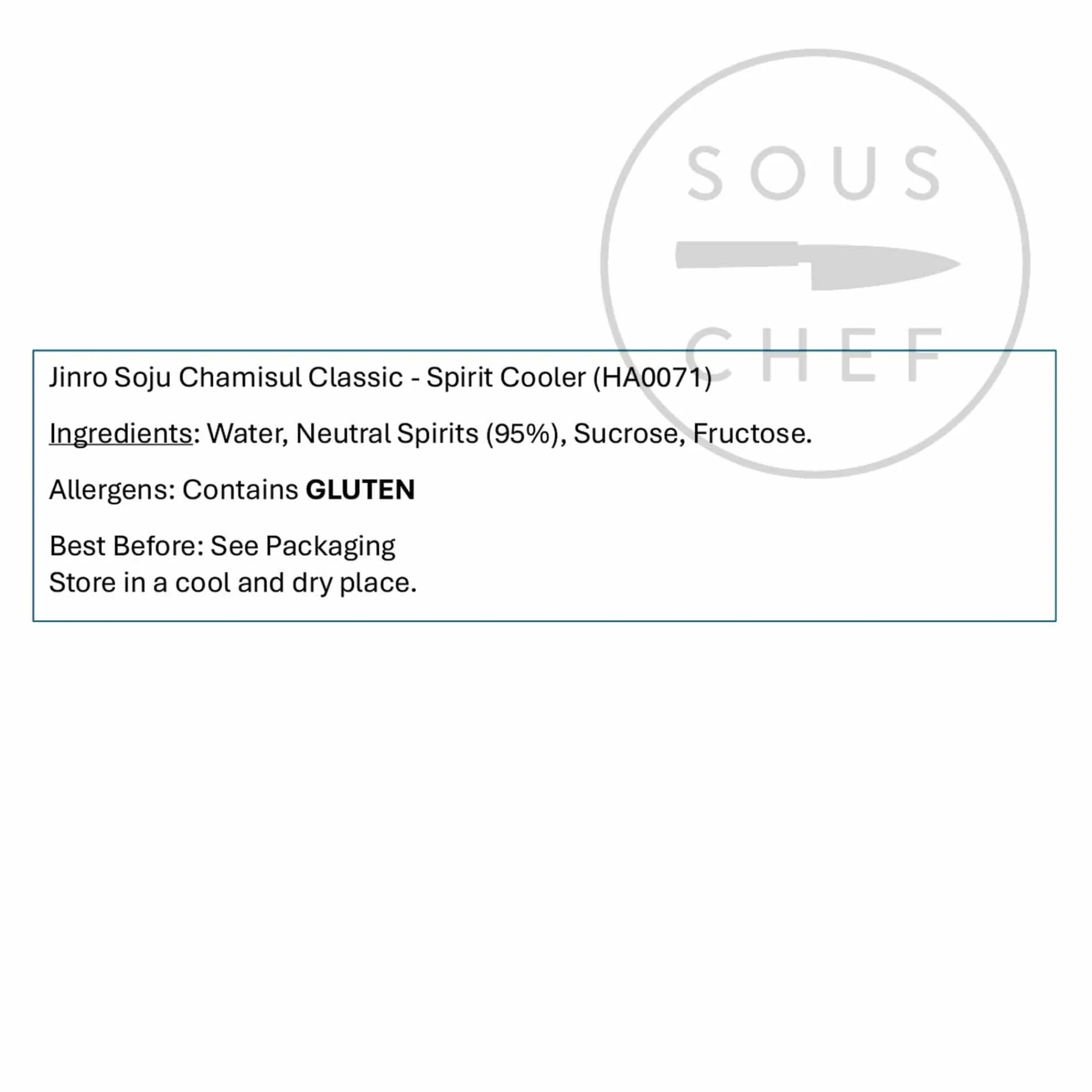 Hite Jinro Jinro Soju Chamisul Classic ABV 20.1%, 350ml