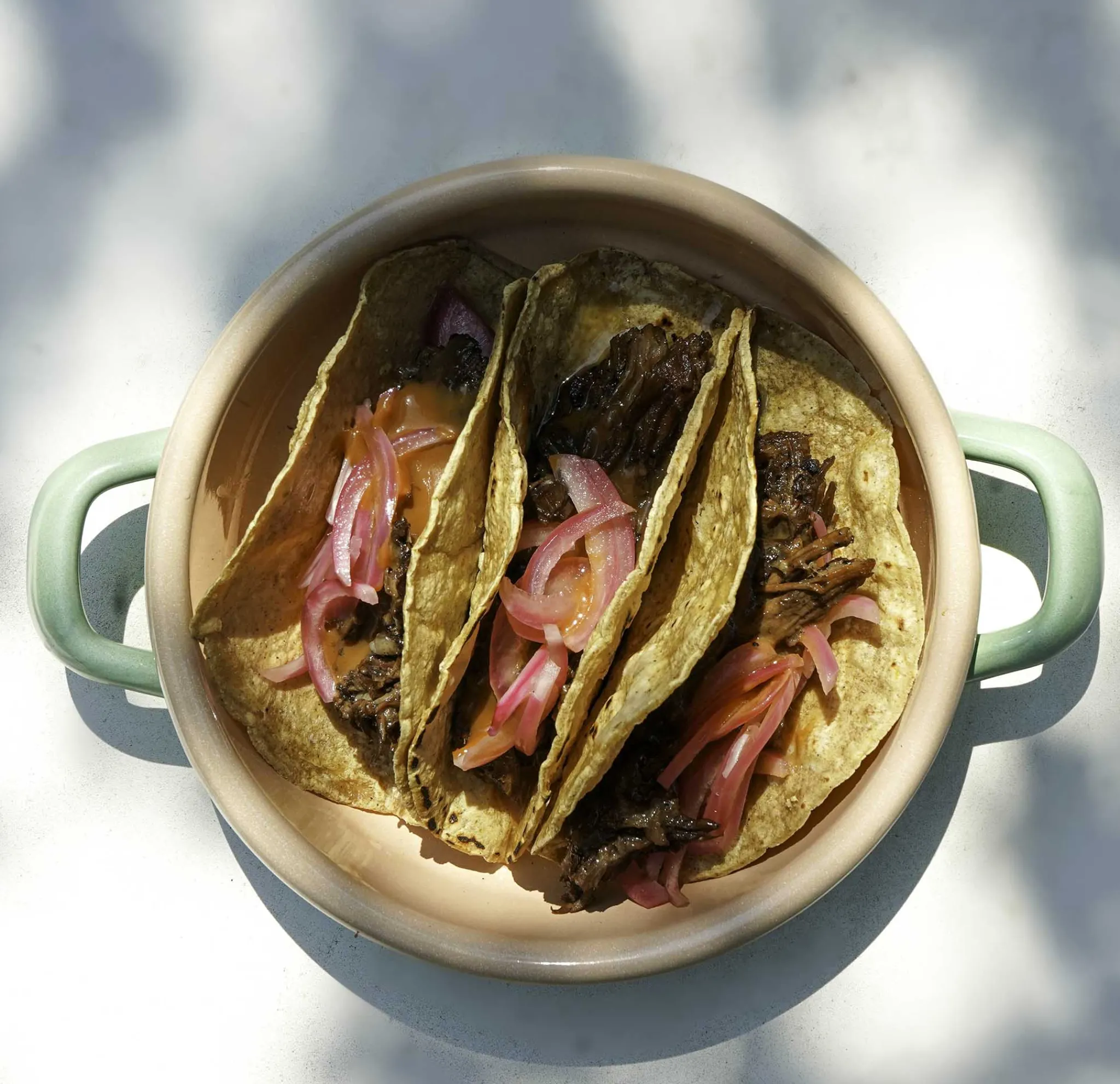 Kapka Enamel Kapka x Sous Chef Colourblock Enamel Frying Pan, 16cm, Green & Pink Best