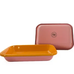 Kapka Enamel Kapka x Sous Chef Colourblock Enamel Roasting Dish, 21cm, Pink & Yellow Discount
