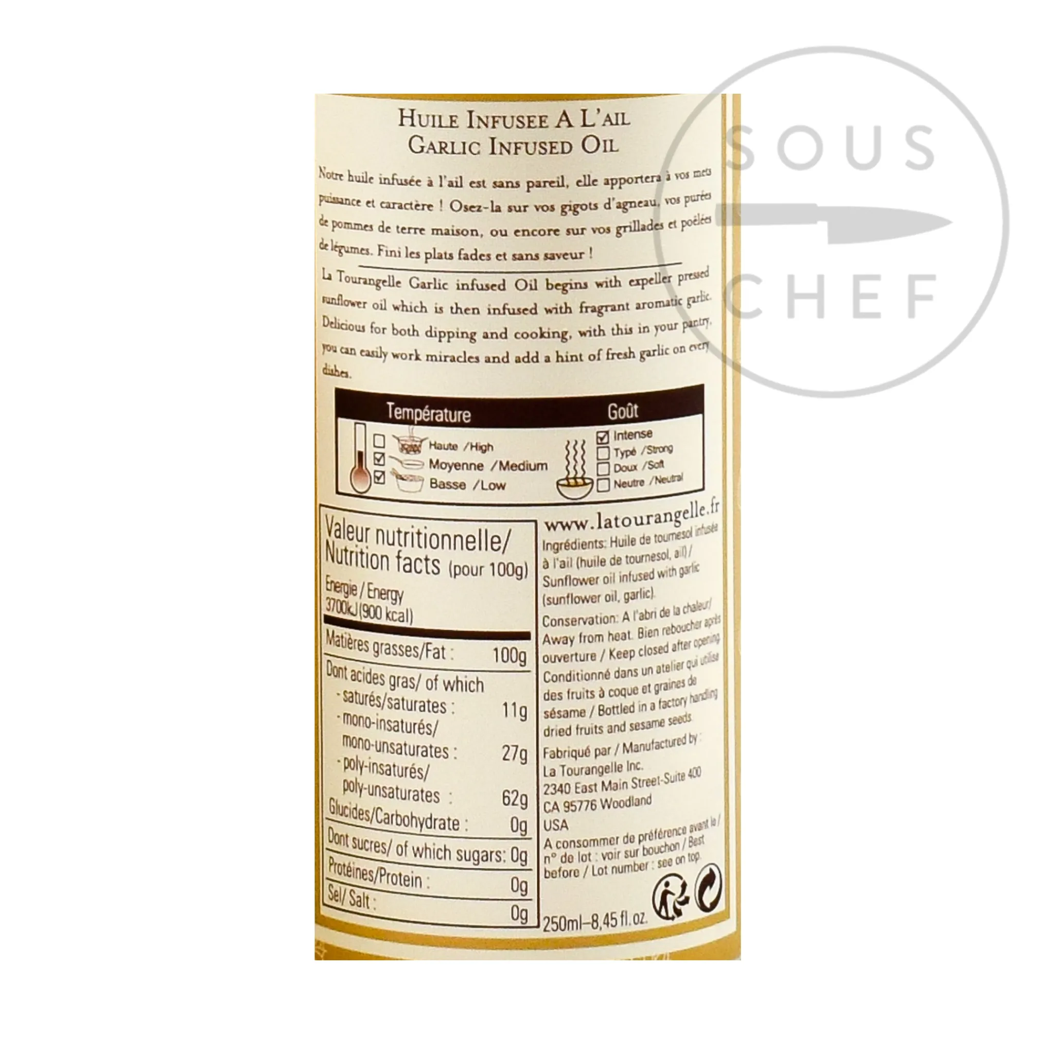 La Tourangelle Garlic Oil, 250ml Hot
