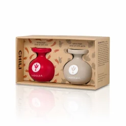 Ladolea Set of 2 Chilli & Garlic Infused Extra Virgin Olive Oil, 80ml New