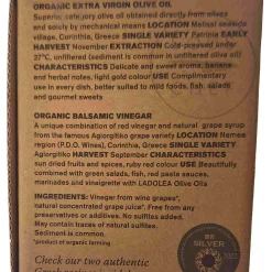 Ladolea Set of 2 Organic Greek Extra Virgin Olive Oil & Sweet Vinegar, 80ml Sale