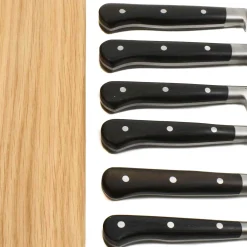 Laguiole en Aubrac Classic Knife Block of 6 Kitchen Knives, Ebony Outlet