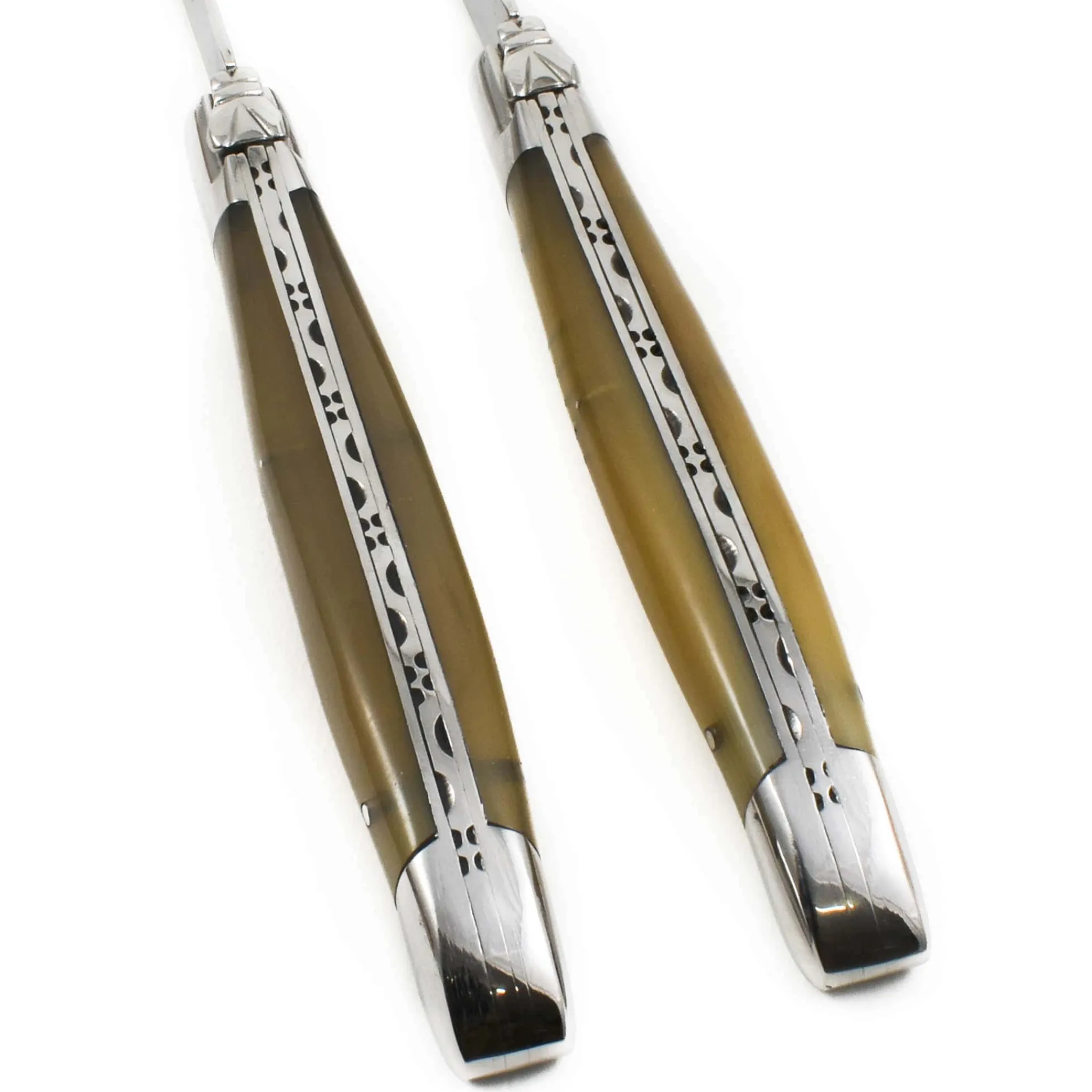 Laguiole en Aubrac Set of 2 Steak Knives, Solid Horn Best