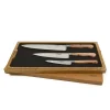 Laguiole en Aubrac Set of 3 Classic Knives in Oak Box, Juniper Best