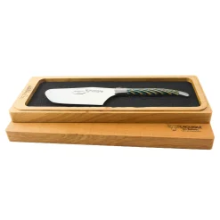 Laguiole en Aubrac Turquoise Hard Cheese Knife, Striped Wood Discount