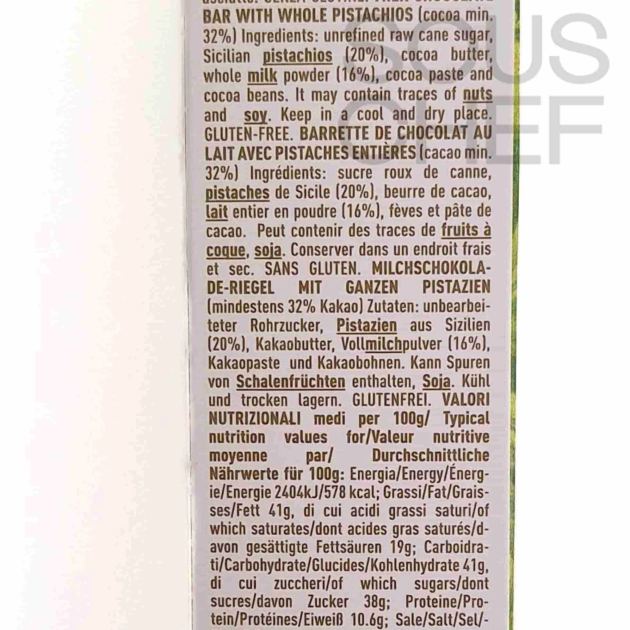 Leone Milk Chocolate Bar with Whole Sicilian Pistachios, 55g New