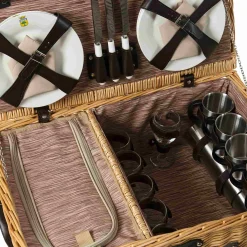 Les Jardin de la Comtesse Louvre Natural Picnic Basket, 6 Person Online