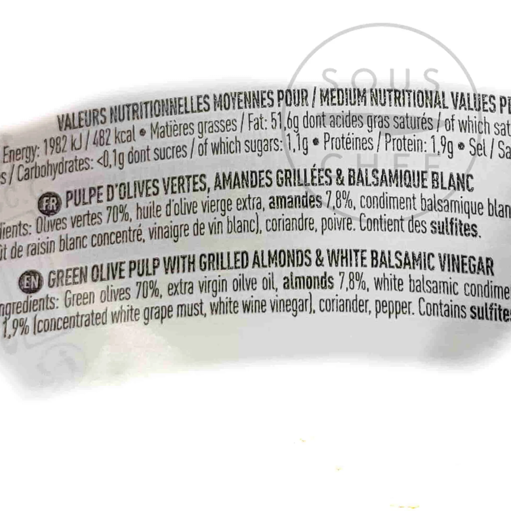 Maison Bremond Green Olive Tapenade with Grilled Almonds & White Balsamic Vinegar, 100g Best