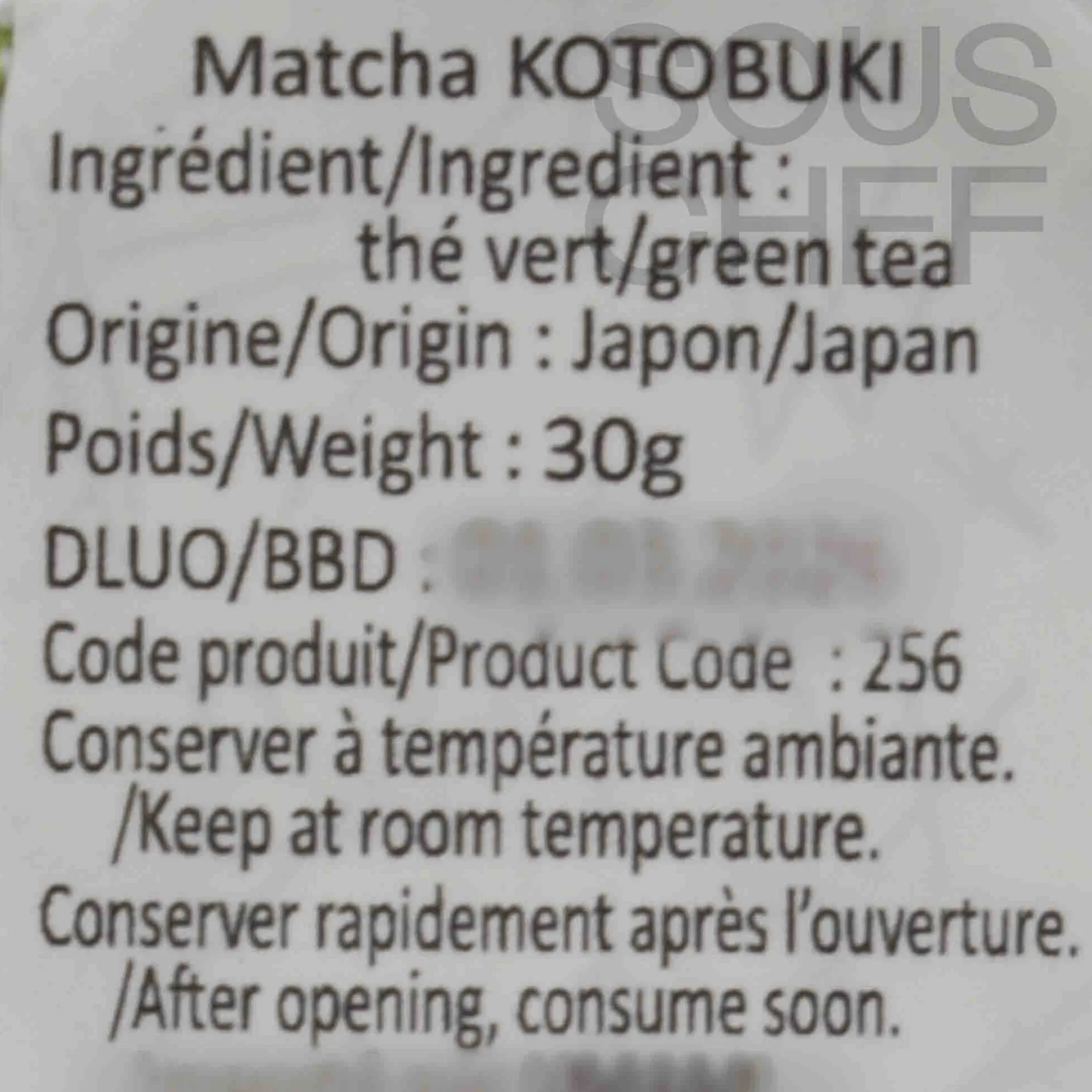 YAMASU SUGIMOTO SHOTEN Matcha Kotobuki, 30g Clearance