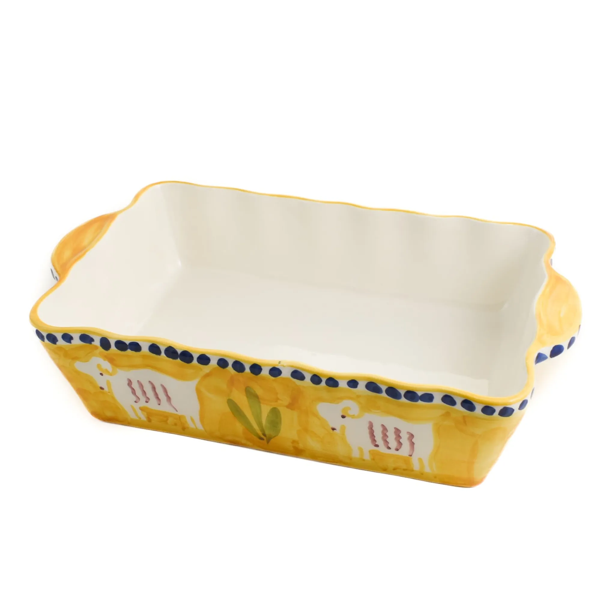 Materia Gallina Yellow Goat Rectangular Roasting Dish New