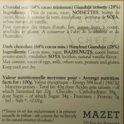Mazet de Montargis Mazet Gianduja Dark Chocolate Bar, 100g Online