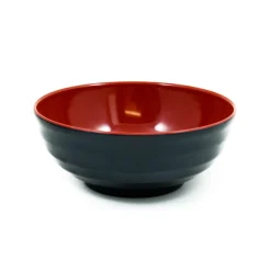 R&B Melamine Red & Black Ramen Bowl, 19.5cm