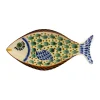 Gorky Pottery Mexican Hand Painted Green Fish Serving Dish, 14x25cm Discount