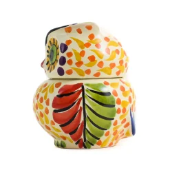 Gorky Pottery Mexican Hand Painted Orange Owl Sugar Bowl Online