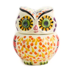 Gorky Pottery Mexican Hand Painted Orange Owl Sugar Bowl Online