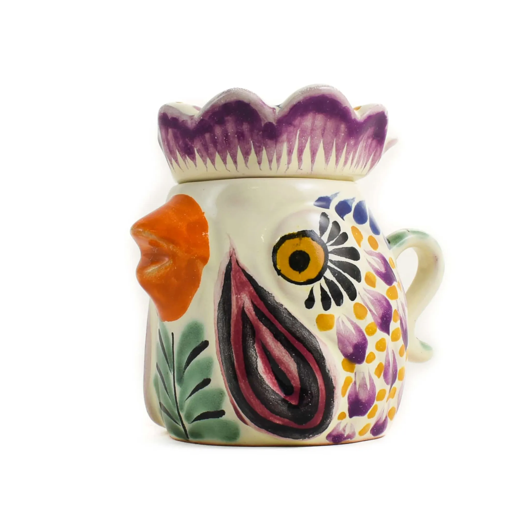 Gorky Pottery Mexican Hand Painted Rooster Sugar Bowl Discount