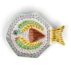 Gorky Pottery Mexican Hand Painted Yellow & Blue Fish Dish, 25.5cm Best