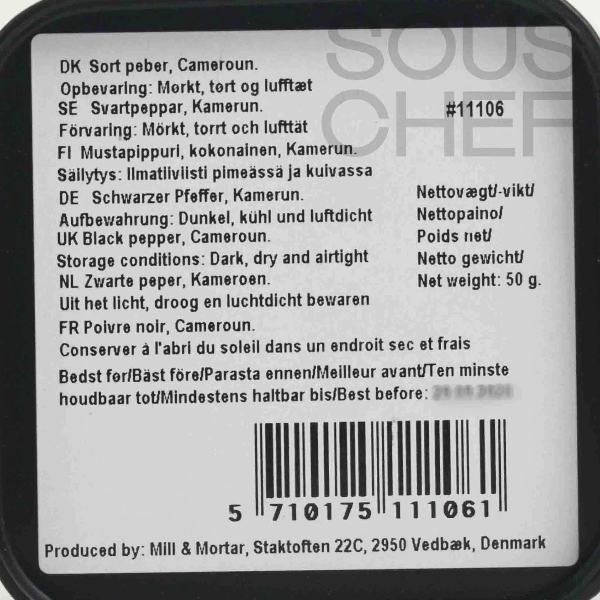 Mill & Mortar IGP Penja Black Peppercorn, 50g New