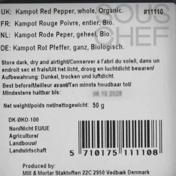 Mill & Mortar Organic Kampot Red Peppercorn, 50g Sale