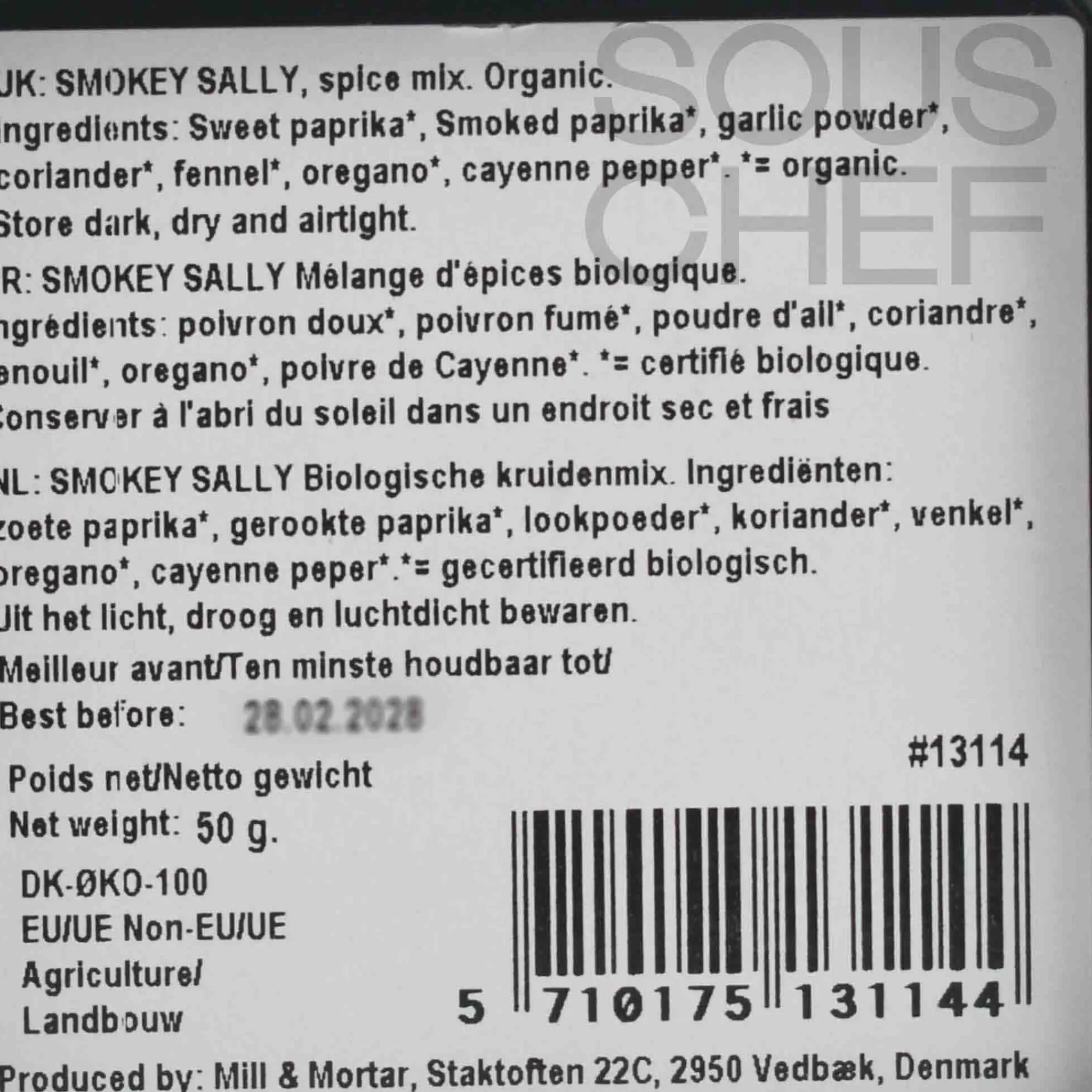 Mill & Mortar Organic Smokey Sally BBQ Rub, 50g Outlet