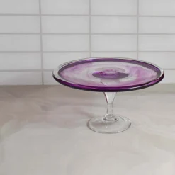 Alessandro Coppola Murano Glass Amethyst Cake Stand, 25cm Discount