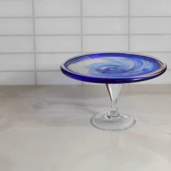 Alessandro Coppola Murano Glass Blue Cake Stand, 25cm Best