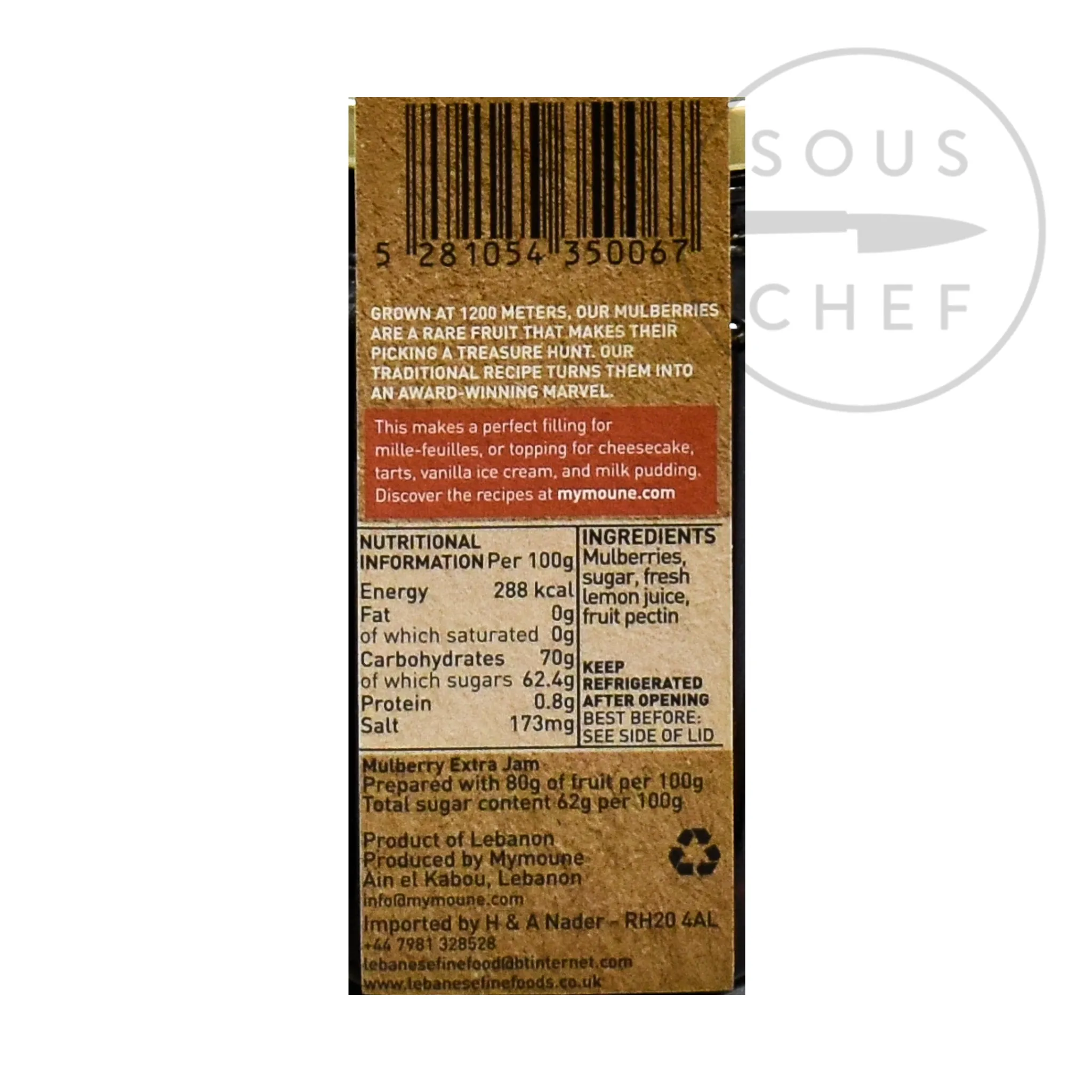 Mymoune Mulberry Preserve, 340g Hot