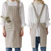 Linen Tales Natural Crossback Linen Apron Clearance