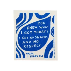 Blue Q No Snacks No Respect Swedish Compostable Dishcloth