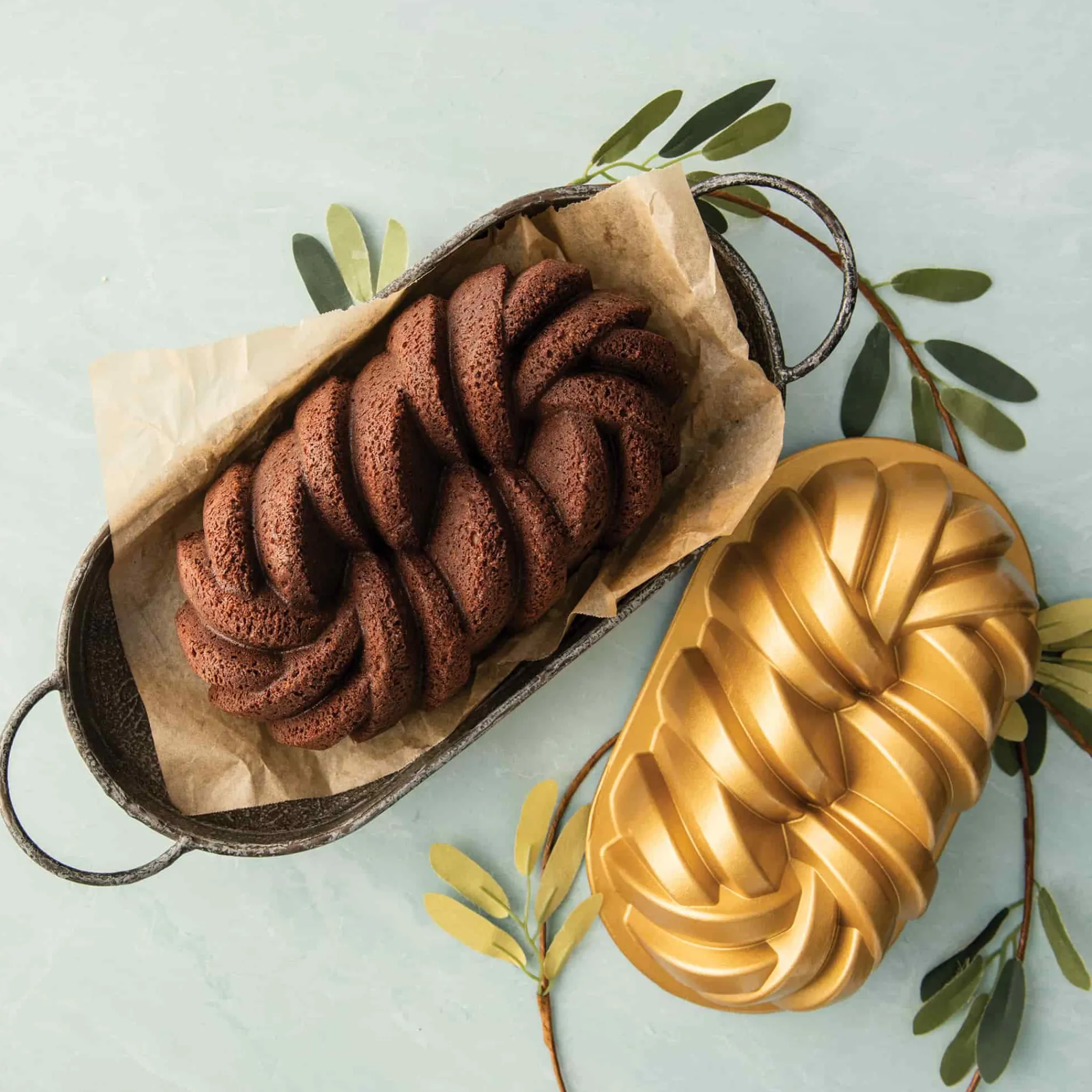 NordicWare Gold Braided Loaf Pan Hot