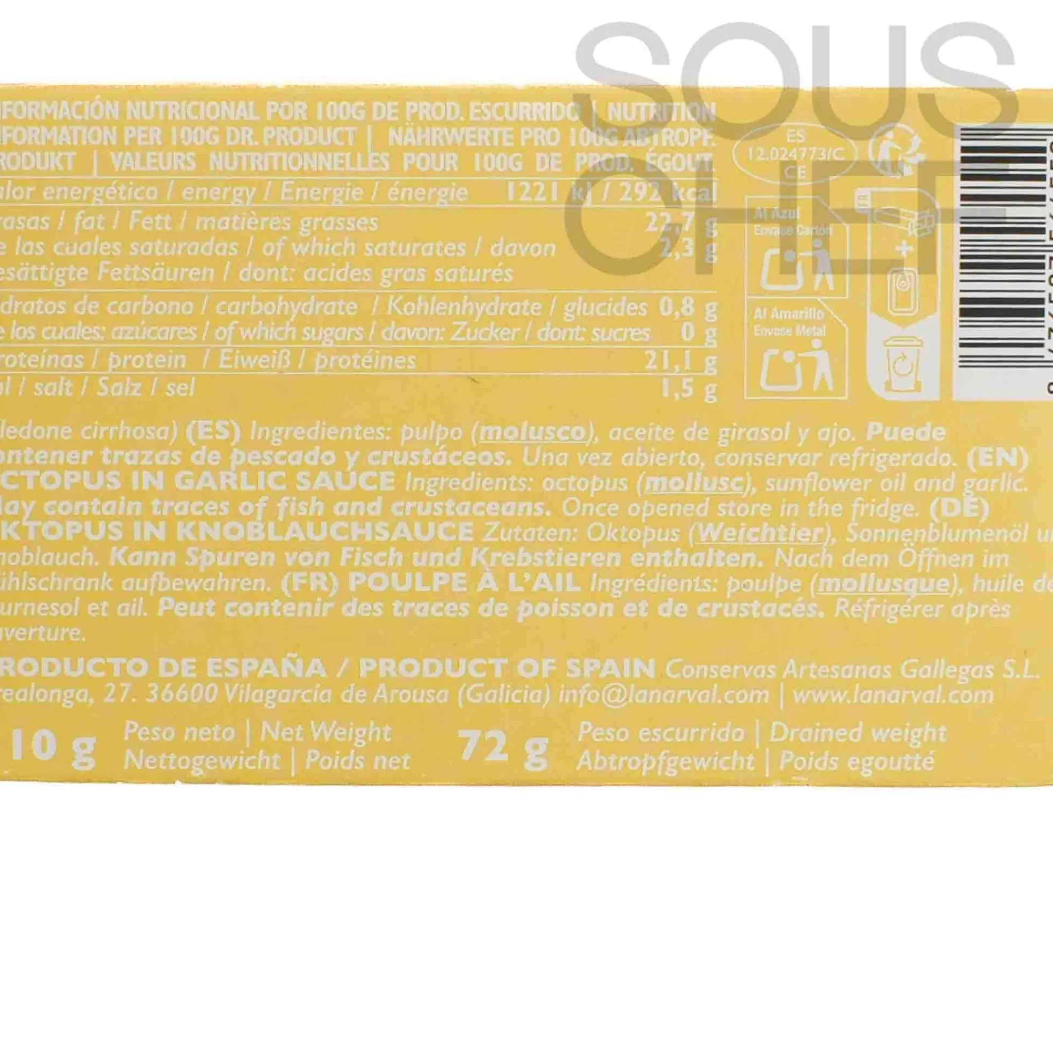 La Narval Octopus with Garlic, 110g Online