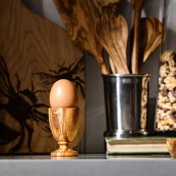 Naturally Med Olive Wood Egg Cup, 7.5cm Outlet