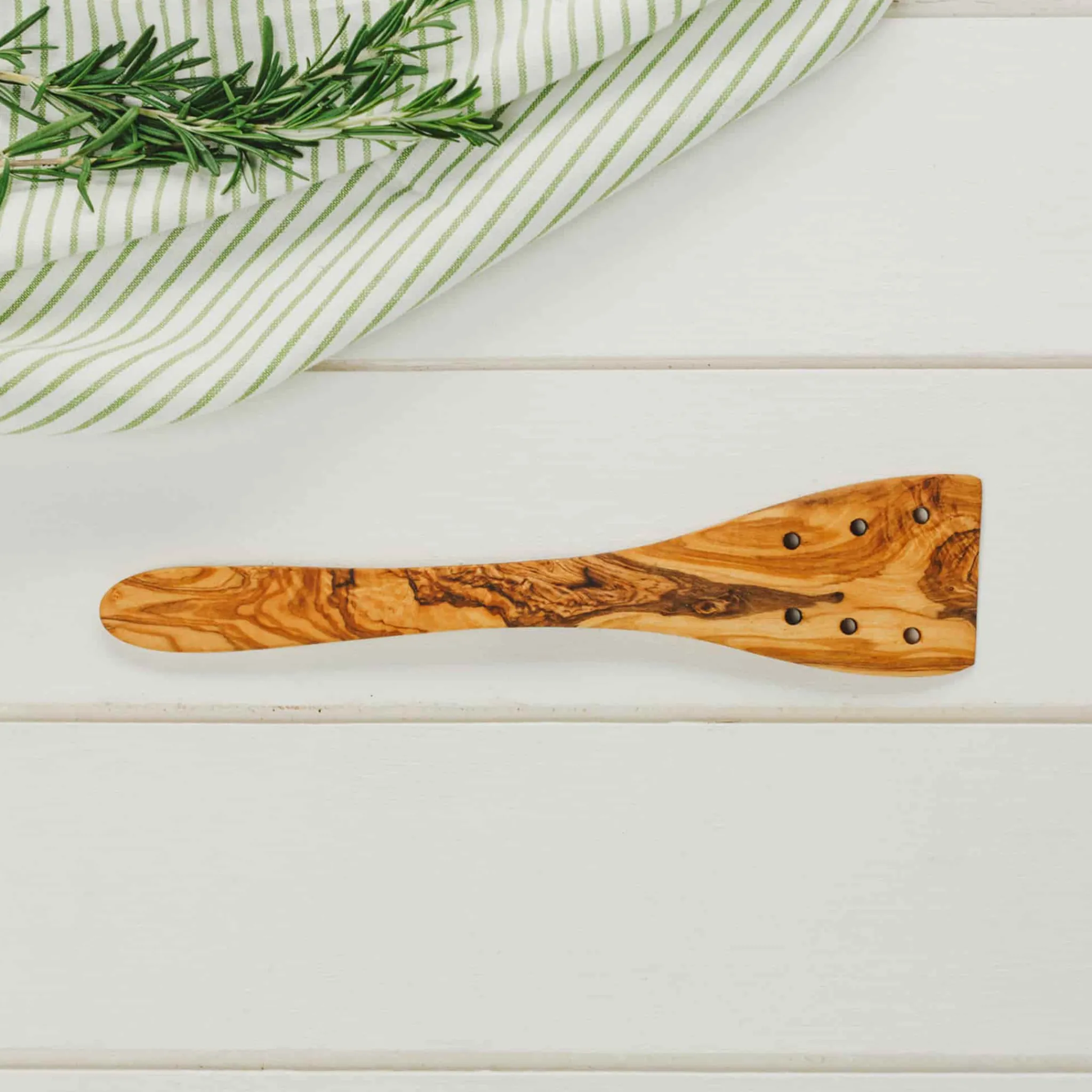 Naturally Med Olive Wood Spatula with Holes, 30cm