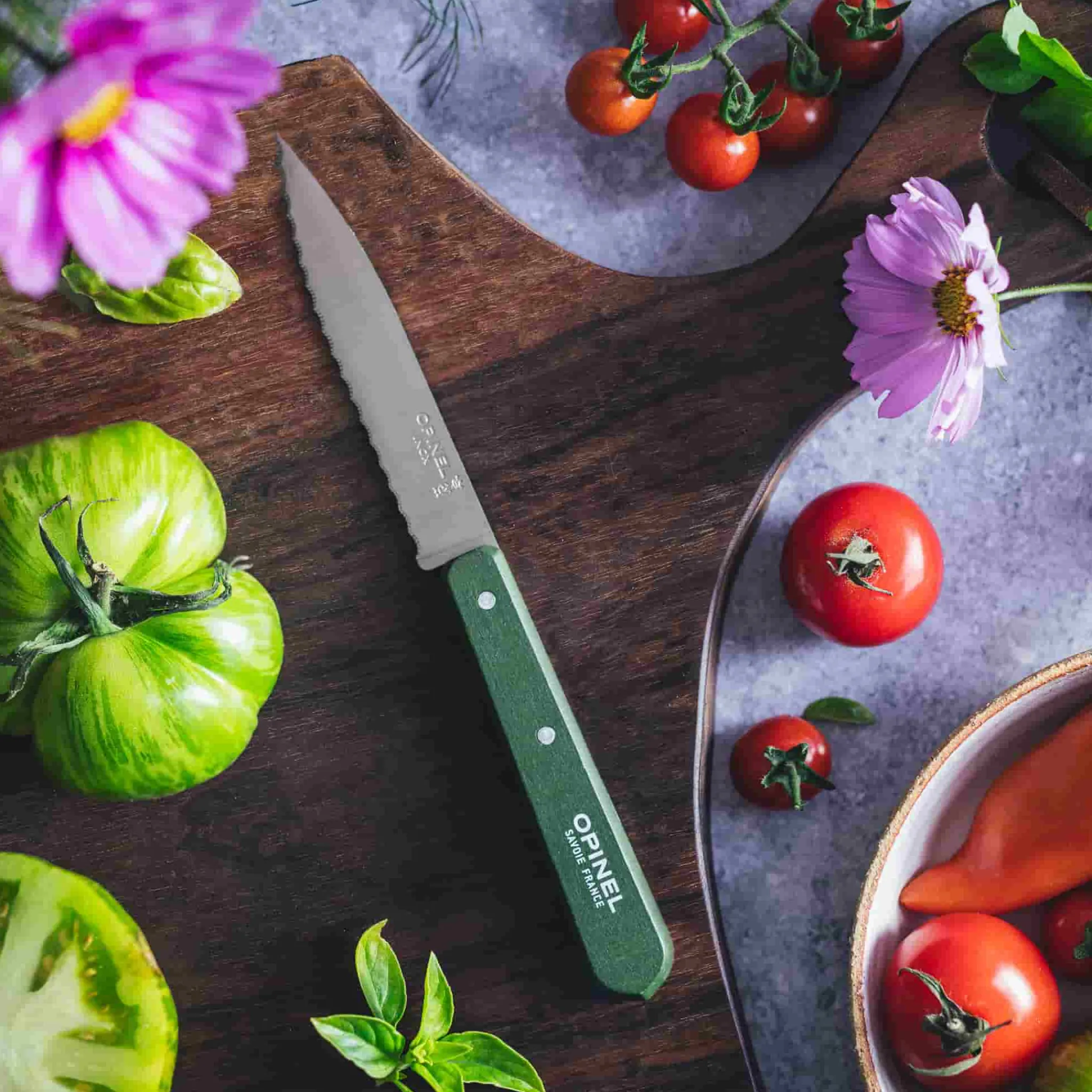 Opinel No 113 Khaki Beechwood Handle Serrated Paring Knife, 10cm Best