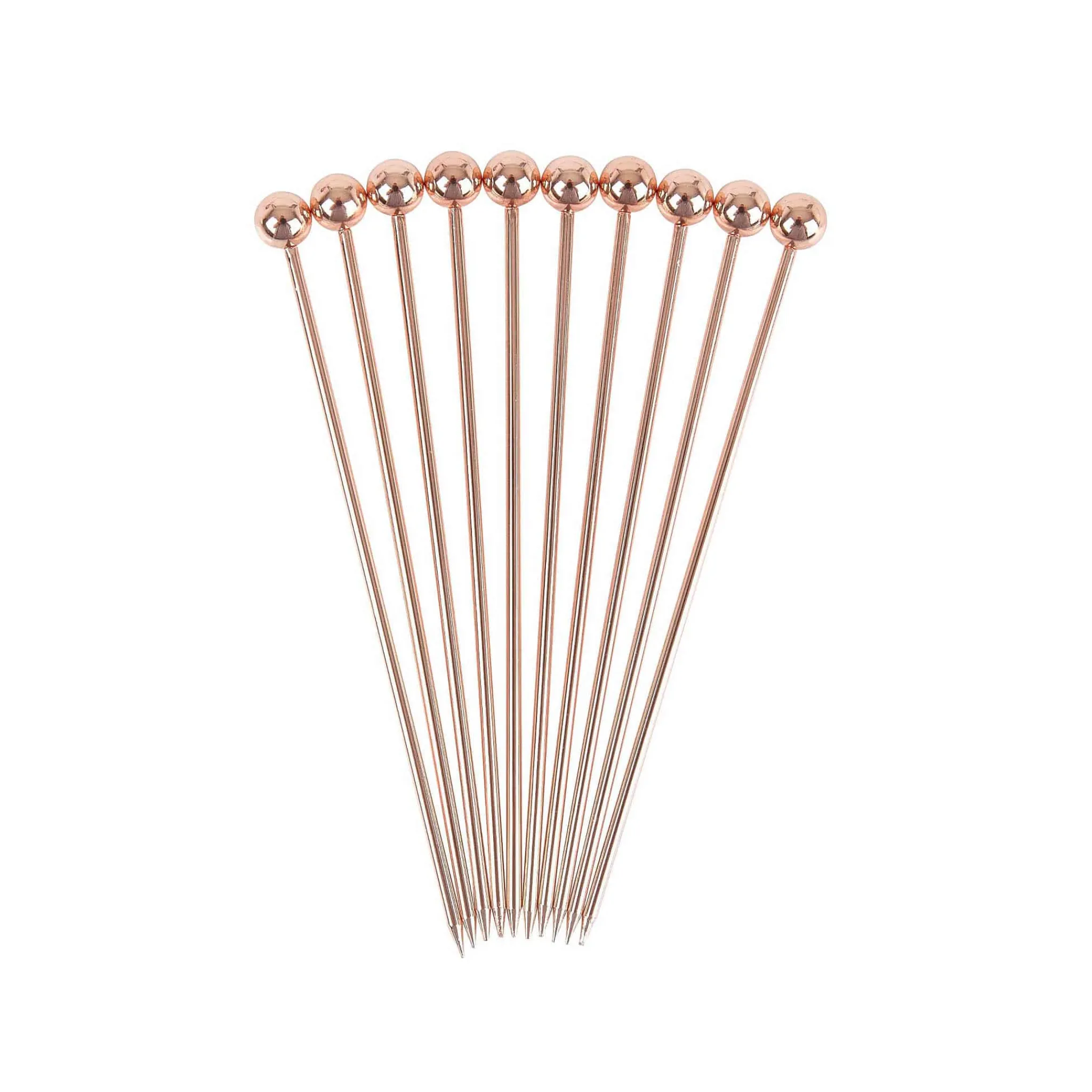Cocktail'd Pack of 10 Copper Plated Garnish Cocktail Picks Hot