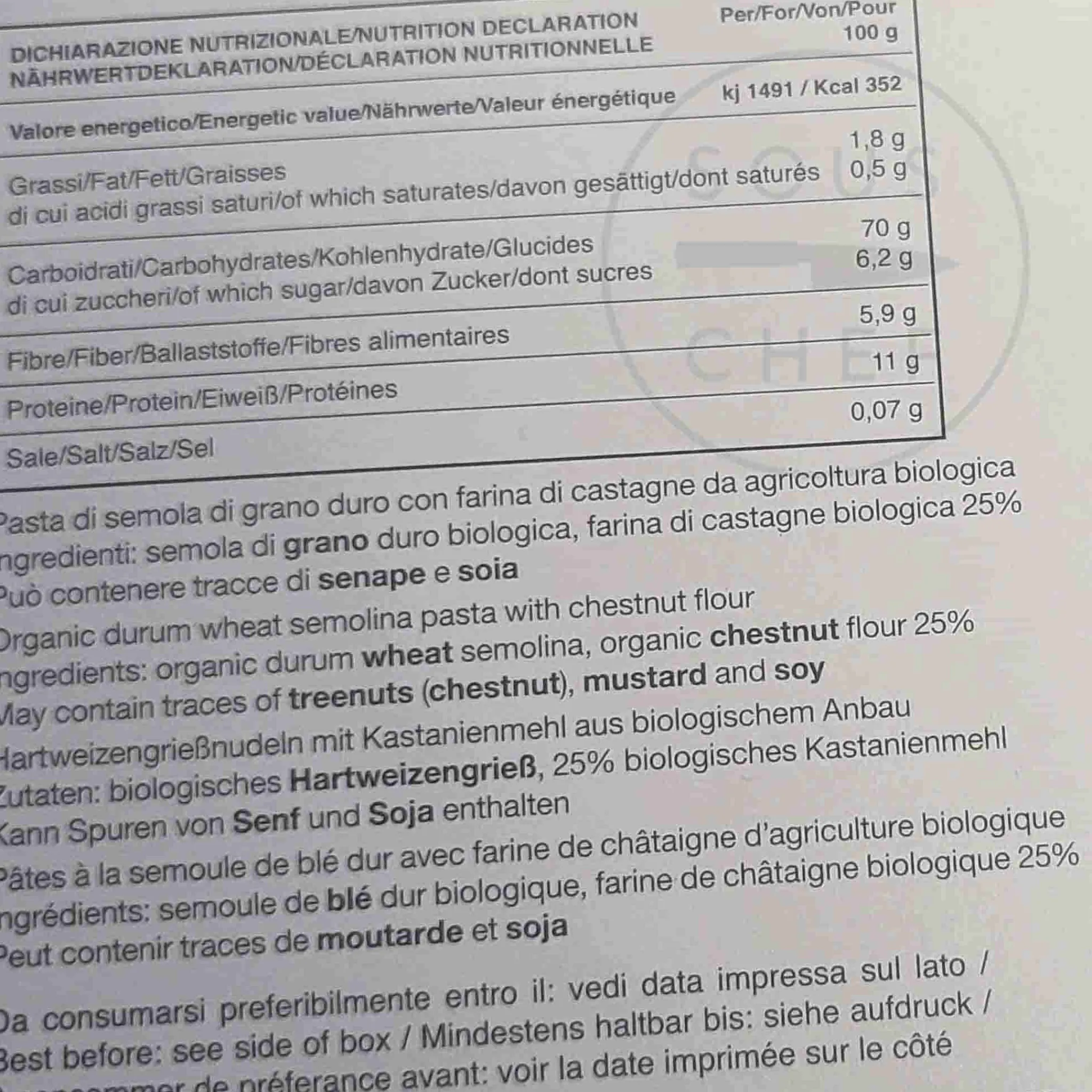 Pasta Liguria Signorine Alle Castagne, 250g Clearance