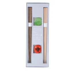Kawai Co. Ltd Persimmon & Plum Wood Chopstick Gift Set with Rests, 18cm Best